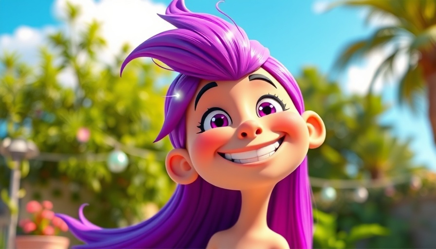 Odyssey 2D Toolset Unreal Engine: purple-haired animated character outdoors.