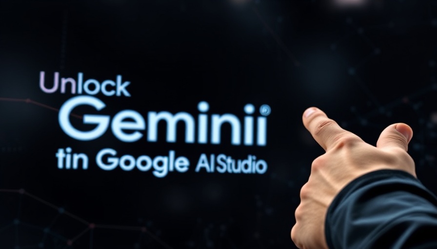 Man points to Gemini logo in Google AI Studio tutorial.