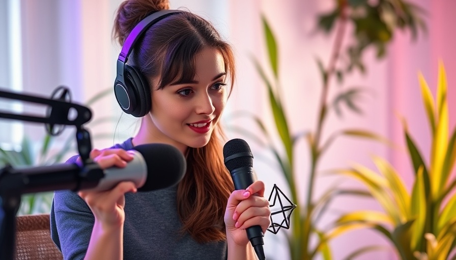 Woman discussing AI as a romantic partner in a podcast.