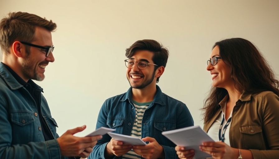 Friendly group discussion showcasing interactive environments with Genie 3.