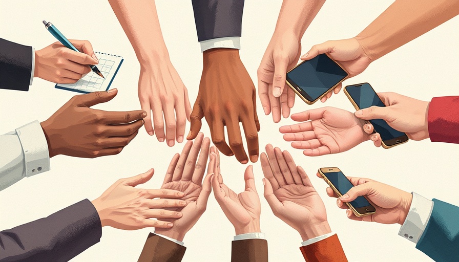 Illustration of diverse hands doing tasks, symbolizing soft skills for women entrepreneurs.