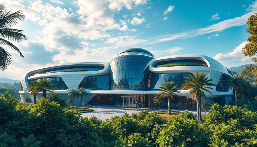 Futuristic building showcasing automotive visualization with PCG content.