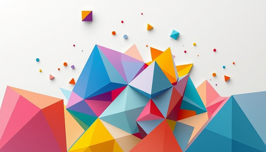 Modern abstract art with vivid geometric shapes