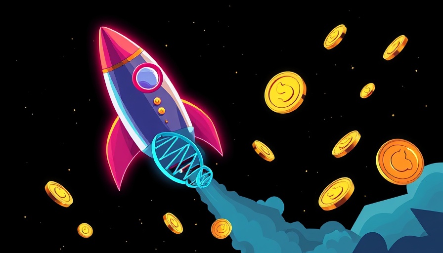 Colorful rocket with DNA helix and coins in space, illustrating startup investment benefits