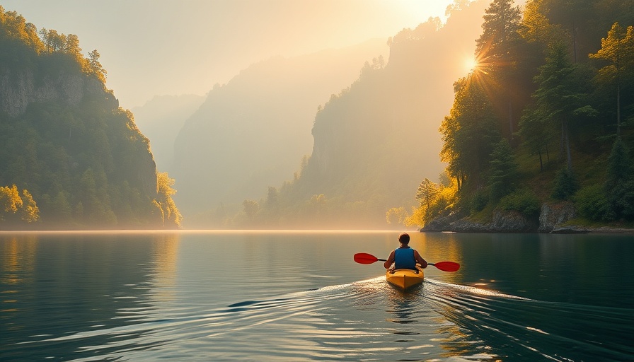 Tranquil kayaking scene in Canada, ideal for family adventures in Canada.