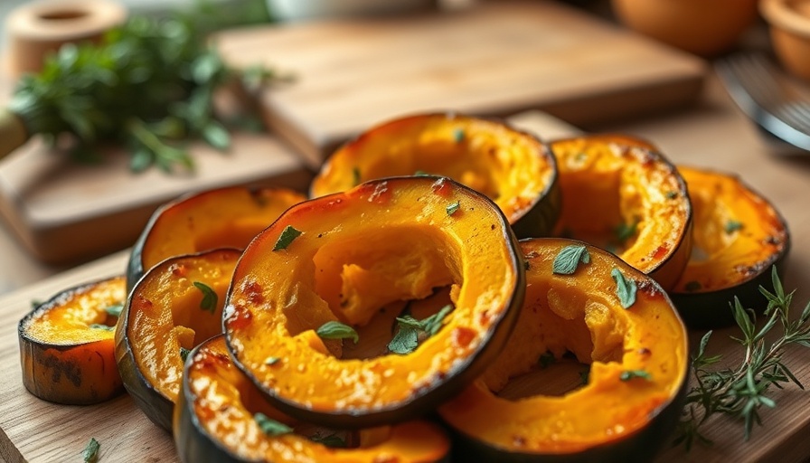 Delicious roasted honeynut squash recipe with herbs.