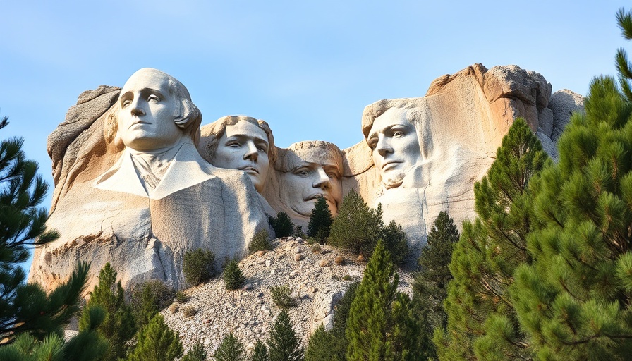 Mount Rushmore history depicted in stone carvings.