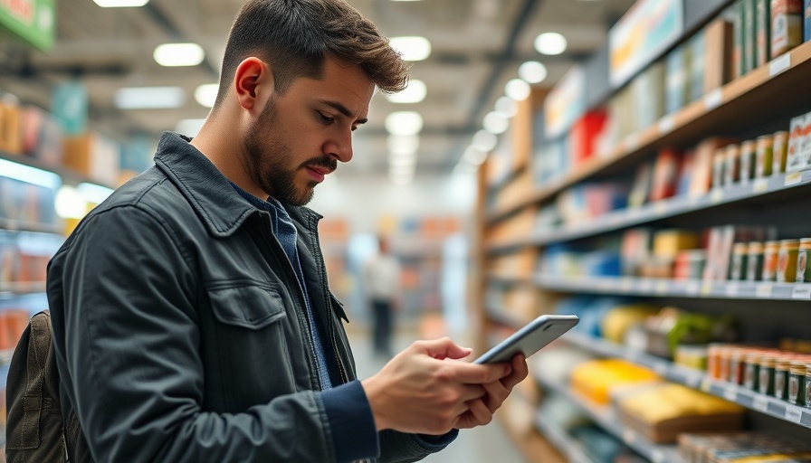 Retail employee using web-based inventory control on a tablet.