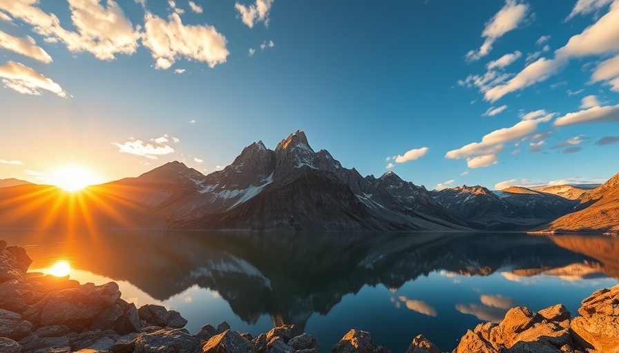 Golden mountain peaks at sunrise, travel inspiration