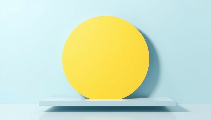 Minimalist yellow circle on blue background representing positivity.