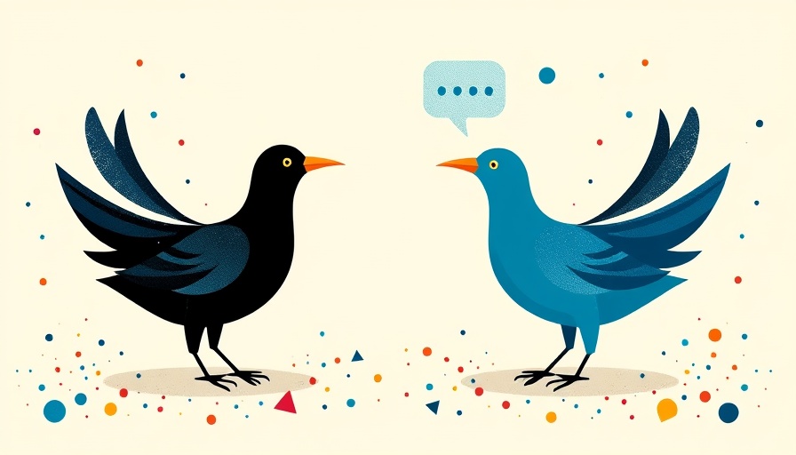 Abstract art illustration of two birds representing loneliness in the workplace.