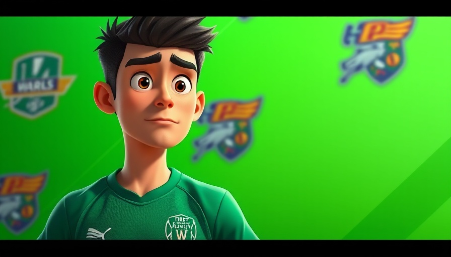Stylized sports broadcast motion design with animated athlete