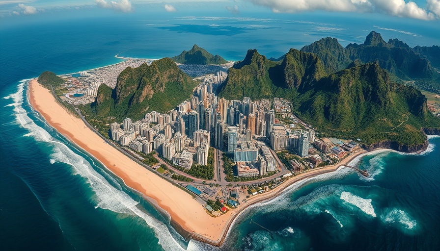 Vibrant aerial view of Rio de Janeiro's coastline for essential guide to visiting Brazil