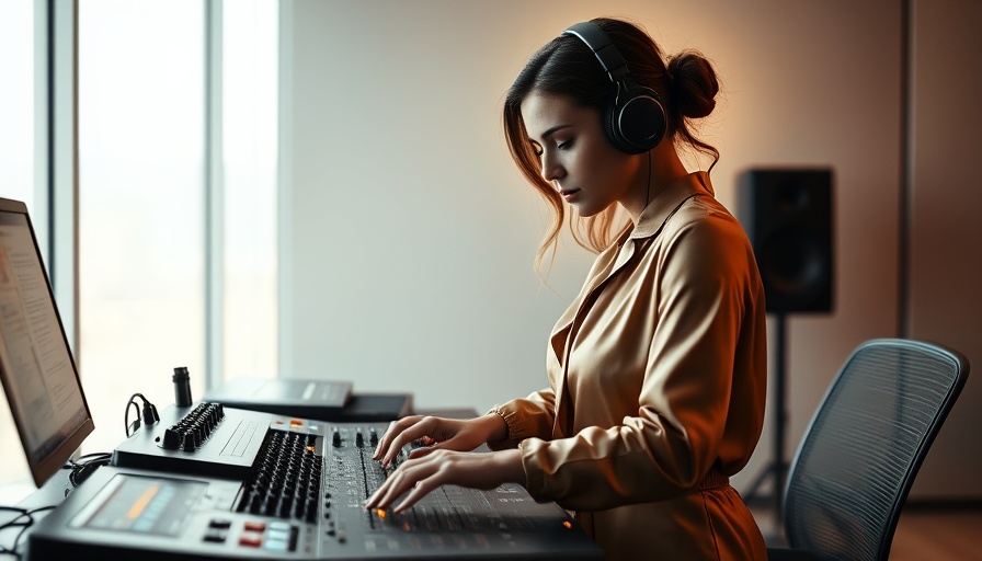 Amapiano Jazz DJ mixing in minimalist studio for relaxation.