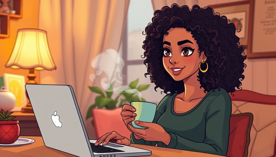 Serene woman enjoying lo-fi music for relaxation, cartoon style.