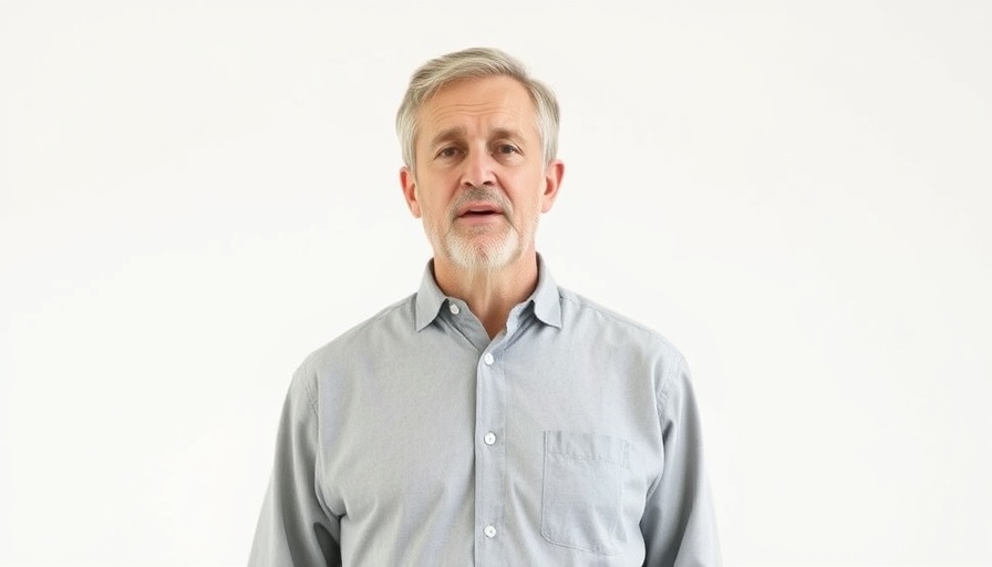 Middle-aged man speaking calmly indoors, AI opportunities discussion.