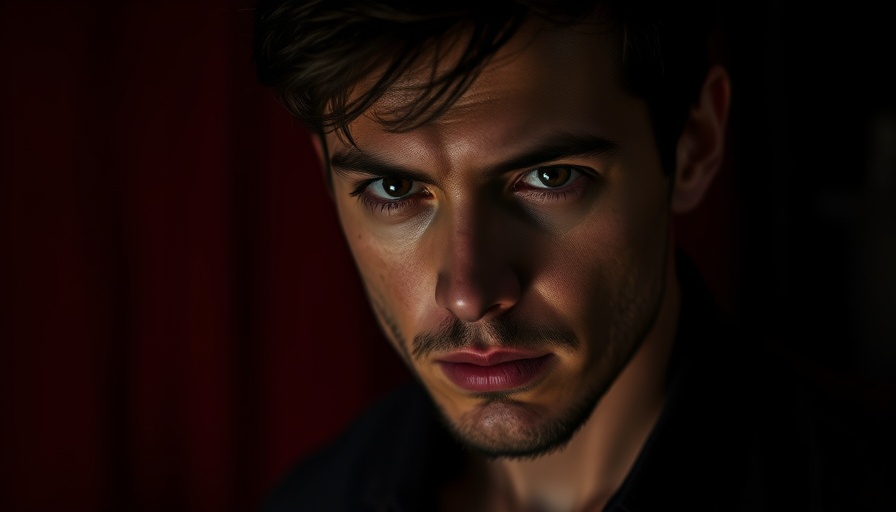 Moody cinematic portrait with intense focus.