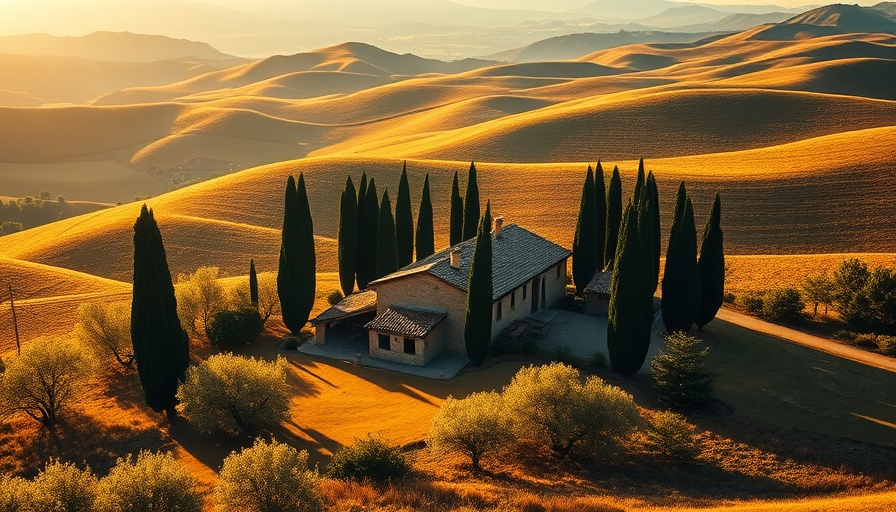 Charming Tuscan villa amidst scenic hills offers travel inspiration.