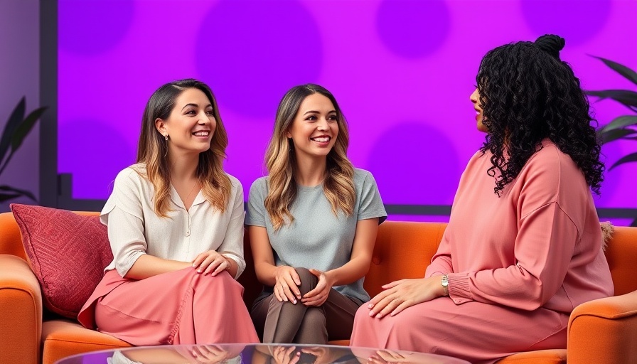Engaged women discussing when to quit your 9-to-5 job on talk show.