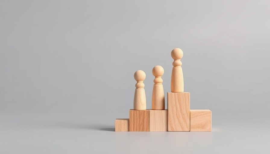 Wooden pawns ascending on blocks symbolizing leadership development strategies.