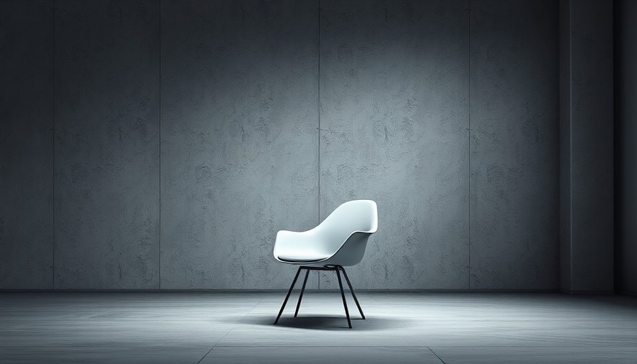 Sleek modern chair in minimalist space, emphasizing designing with generative AI.