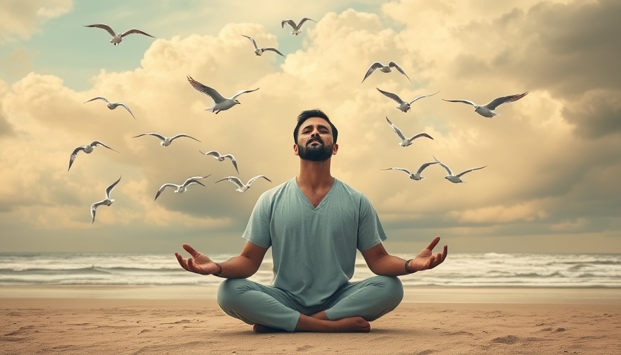 Collage depicting meditation and mental health in the C-Suite.
