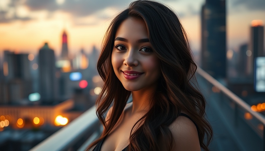 Jazz Relaxing Music Amapiano Saxophone: elegant woman enjoying a rooftop view.