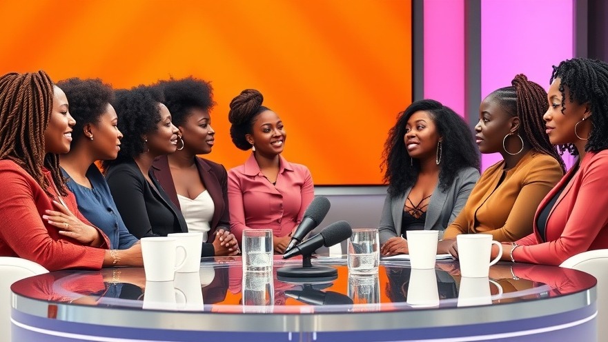 Professional African women empowering discussion on marriage expectations in vibrant studio.