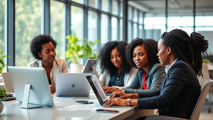 African women in leadership collaborating on employee training and upskilling.