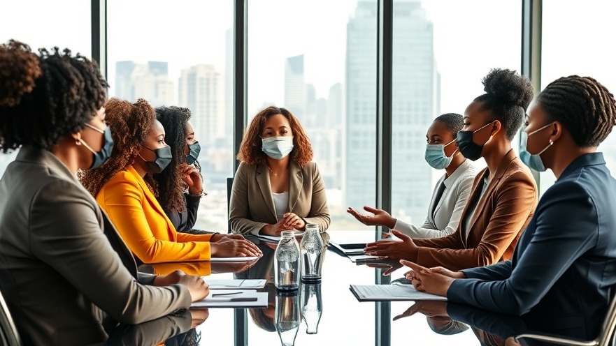 Diverse African women in a boardroom discussing market research for sustainable businesses.