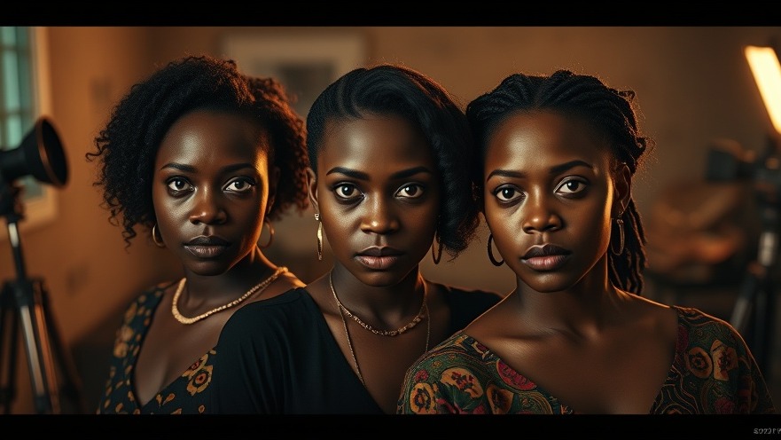 Film poster featuring three African women, promoting Bolaji Kekere-Ekun's work.