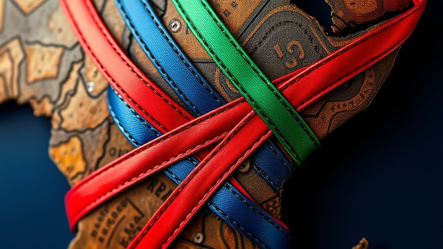 Colorful ribbon pattern map of Africa highlighting girls' education in Zimbabwe.