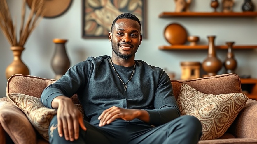 Confident young African man in a warm interior, embodying fintech Africa innovation.