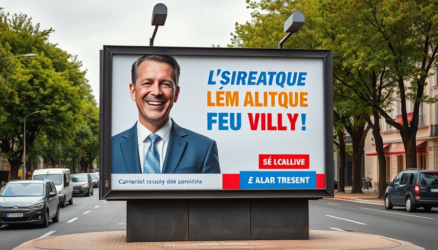 Ivory Coast presidential campaign billboard in urban street setting.
