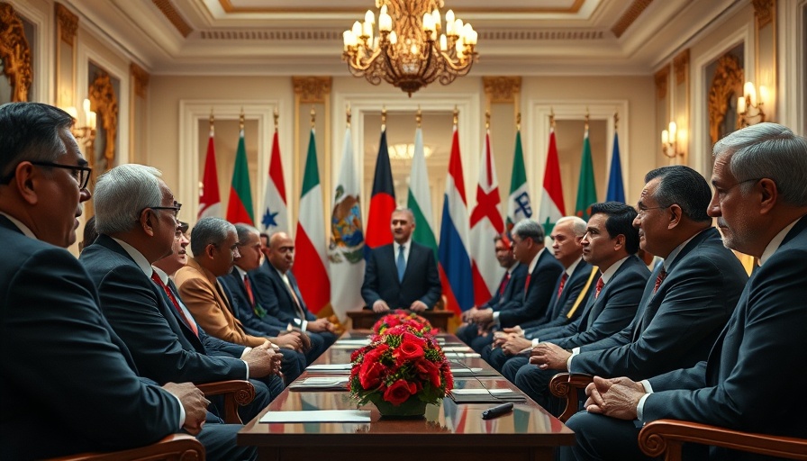 Leaders at Middle East peace summit discussing future goals.