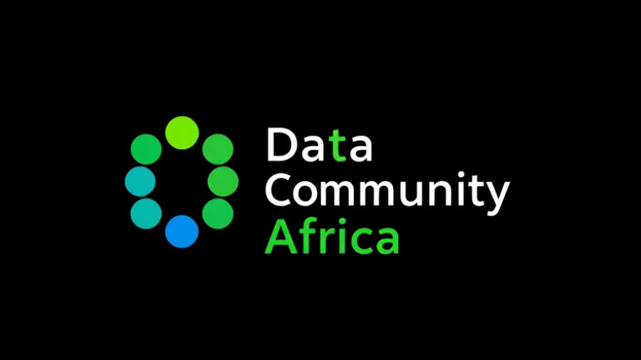 AI in Africa logo for Data Community Africa in green and blue on black.