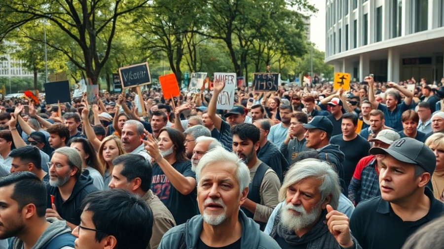 Cameroon political unrest: crowd protesting in urban street.