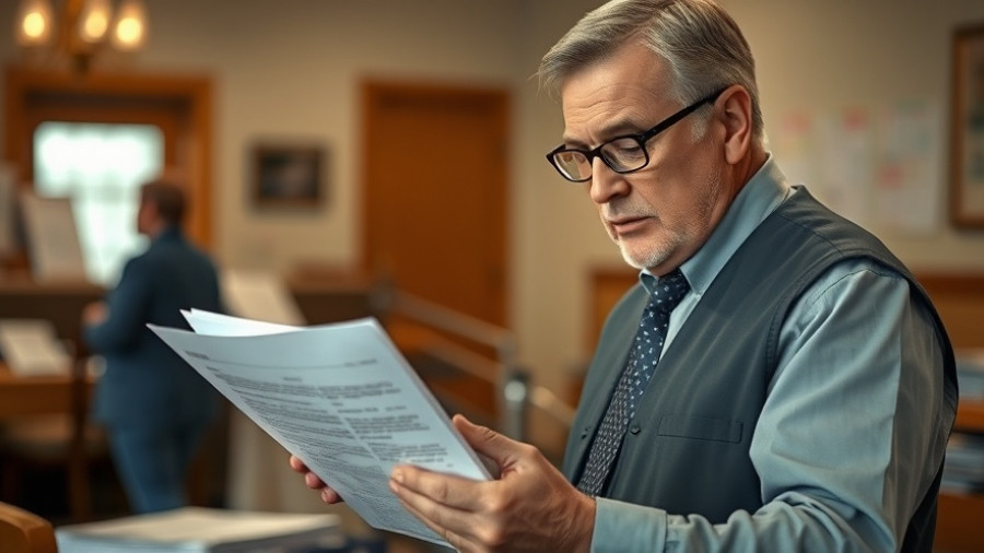 Libya Municipal Elections official reviewing documents indoors.