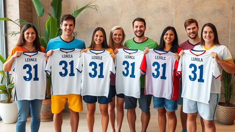 2031 Women's World Cup bid event with group holding number 31 jerseys.