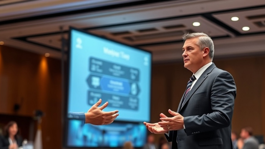 Speaker discusses AI strategy in Africa at a conference.