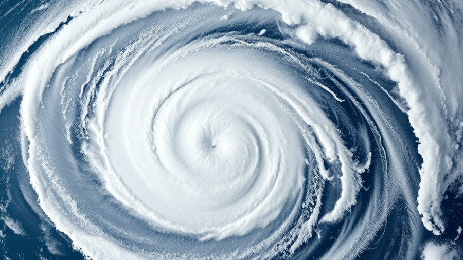 Satellite view of Tropical Storm Melissa forming over the ocean.