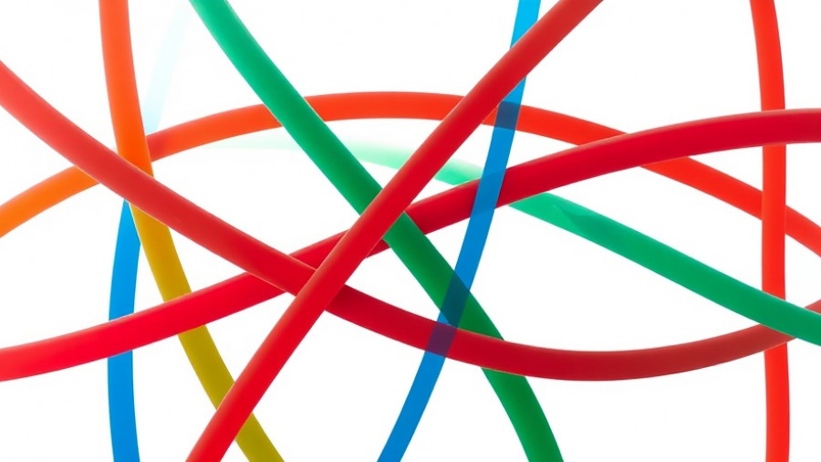 Abstract colorful lines symbolizing unity.