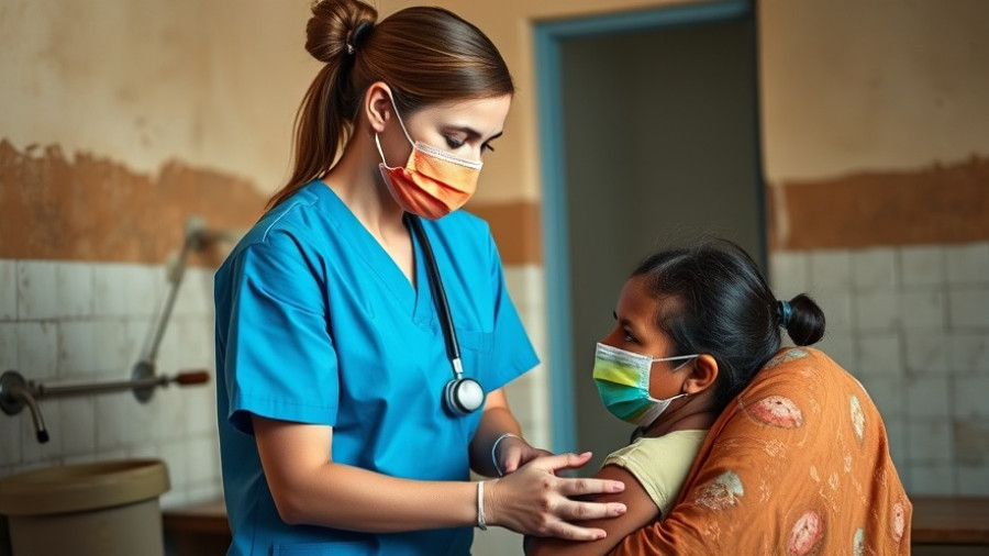 Healthcare worker aids mother and child, embodying Duniya Healthcare distribution model.