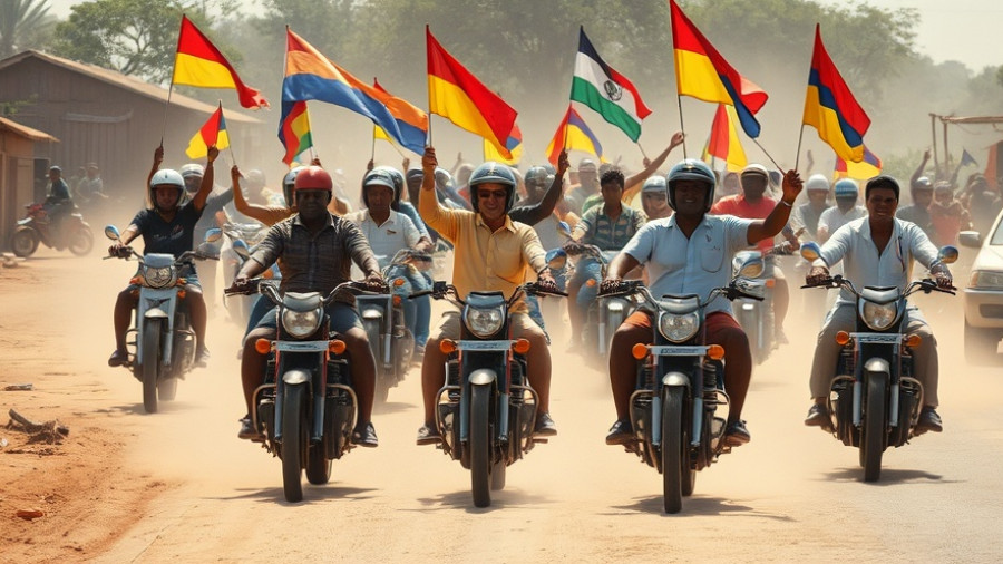 Motorcyclists with flags celebrating Tanzania elections news