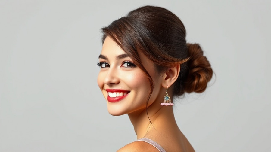 AI in Africa: Portrait of smiling young woman, grey background.