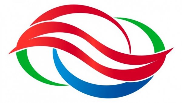 Abstract design of curved lines symbolizing unity and diversity, colorful.