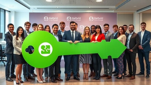 Group of professionals showcasing Nigeria Housing Fund MREIF key.