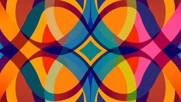Abstract design with colorful intersecting lines representing unity.