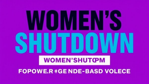 Graphic promoting Women's Shutdown event against gender-based violence in South Africa.