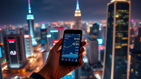 Loan apps with the best interest rates Nigeria 2025 showcased on a smartphone against a lit cityscape.